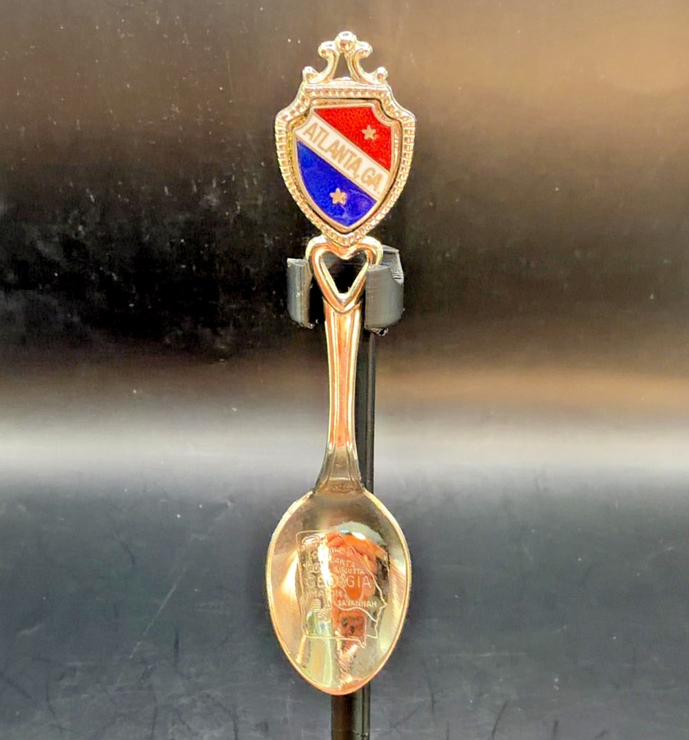 Vintage Atlanta Georgia Souvenir Spoon Enamel Crest 3.5"